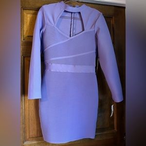 bebe Lavender Long Sleeve Dress